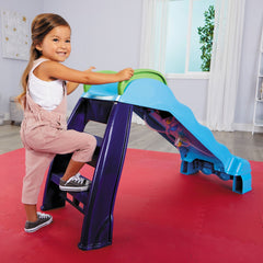 2-in-1 Indoor-Outdoor Slide with Water Spraying Jets, Foldable Design for Easy Storage