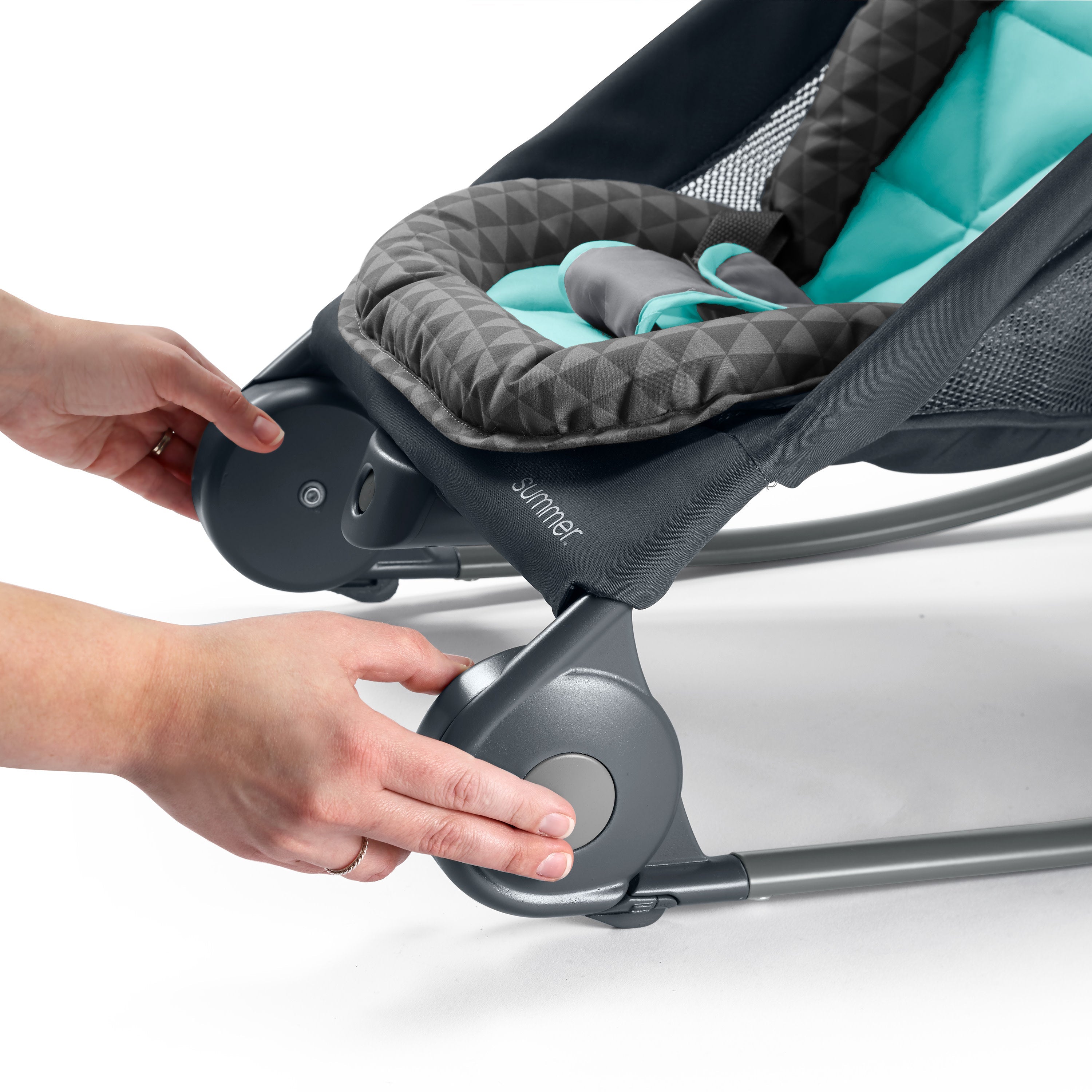 2-in-1 Bouncer & Rocker Duo - Gray /Teal