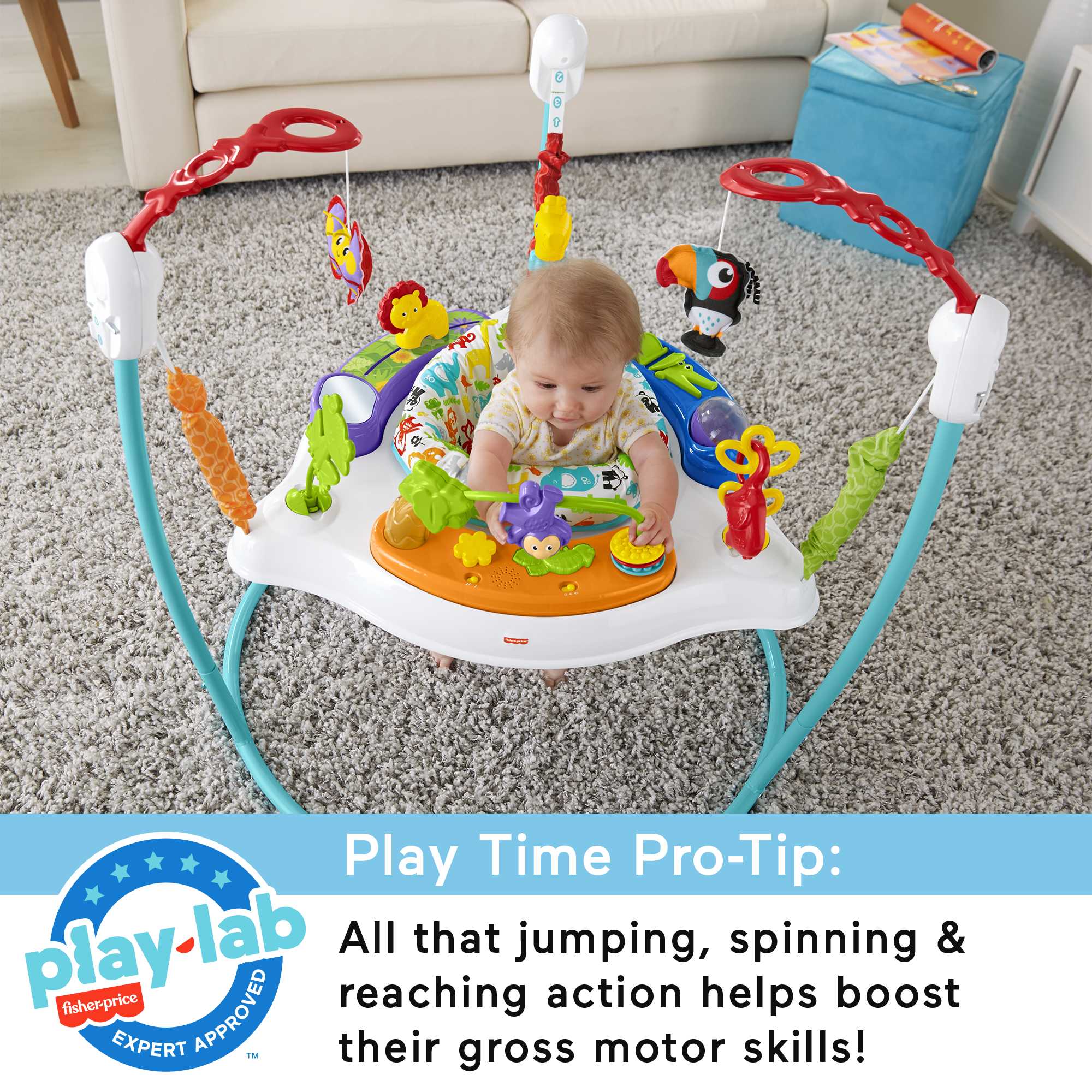 Fisher-Price Animal Activity Jumperoo With Music, Lights & Sounds