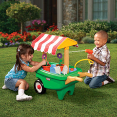 2-in-1 Garden Cart & Wheelbarrow �C Gardening Playset with Planting Tray, Water Sprinkler & Transformable Design