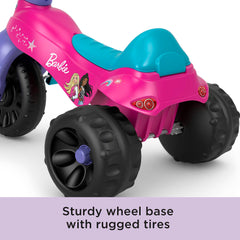 Fisher-Price Barbie Tricycle With Handlebar Grips, Multi-Terrain Tough Trike, Toddler Toy