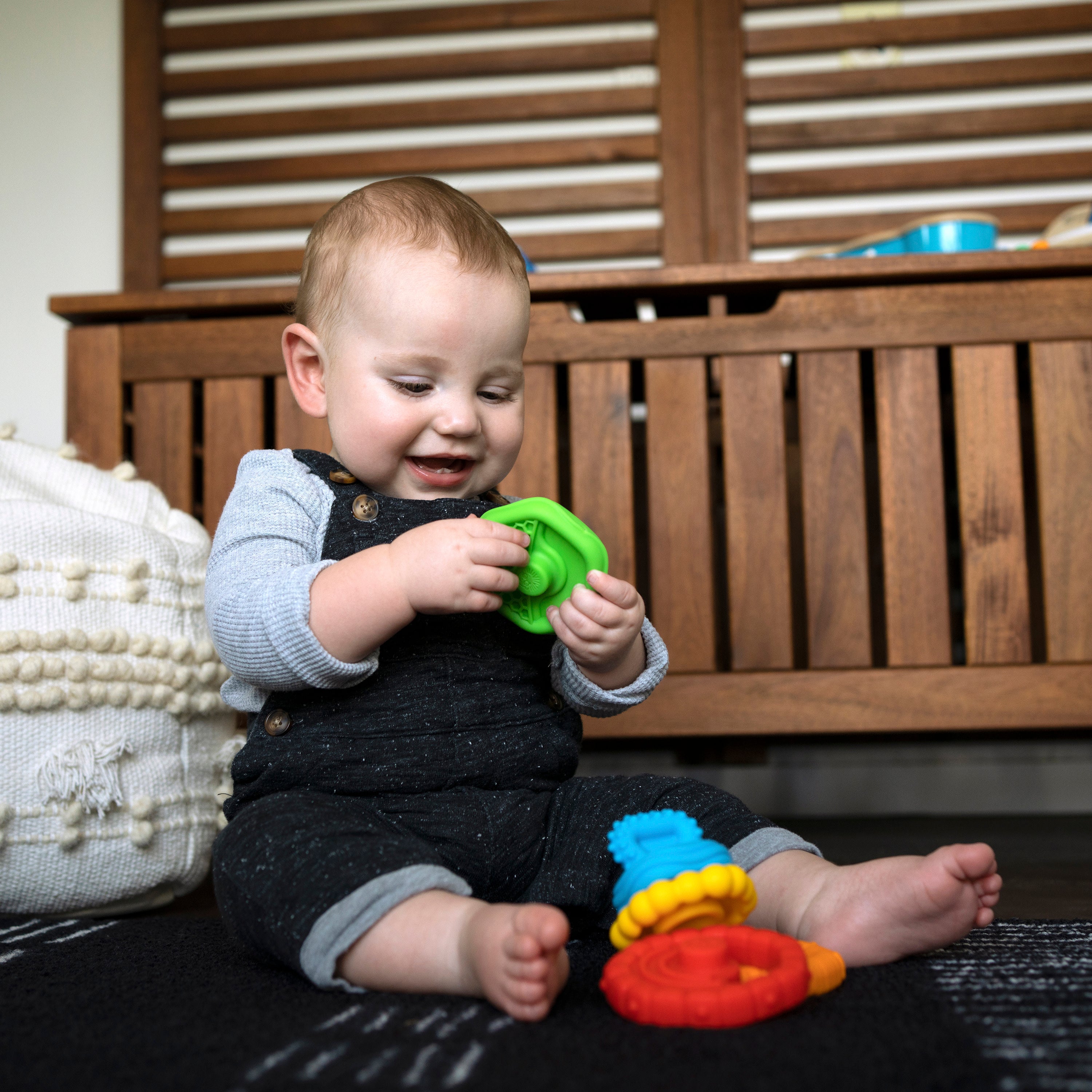 Baby Einstein Stack & Teethe Multi-Textured Easy-to-Grasp 5-Piece Teether Toy Set