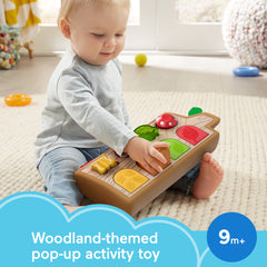 Fisher-Price Hide & Peek Pop-Up Animal-Themed Baby Sensory Activity Toy With Wood & Sounds