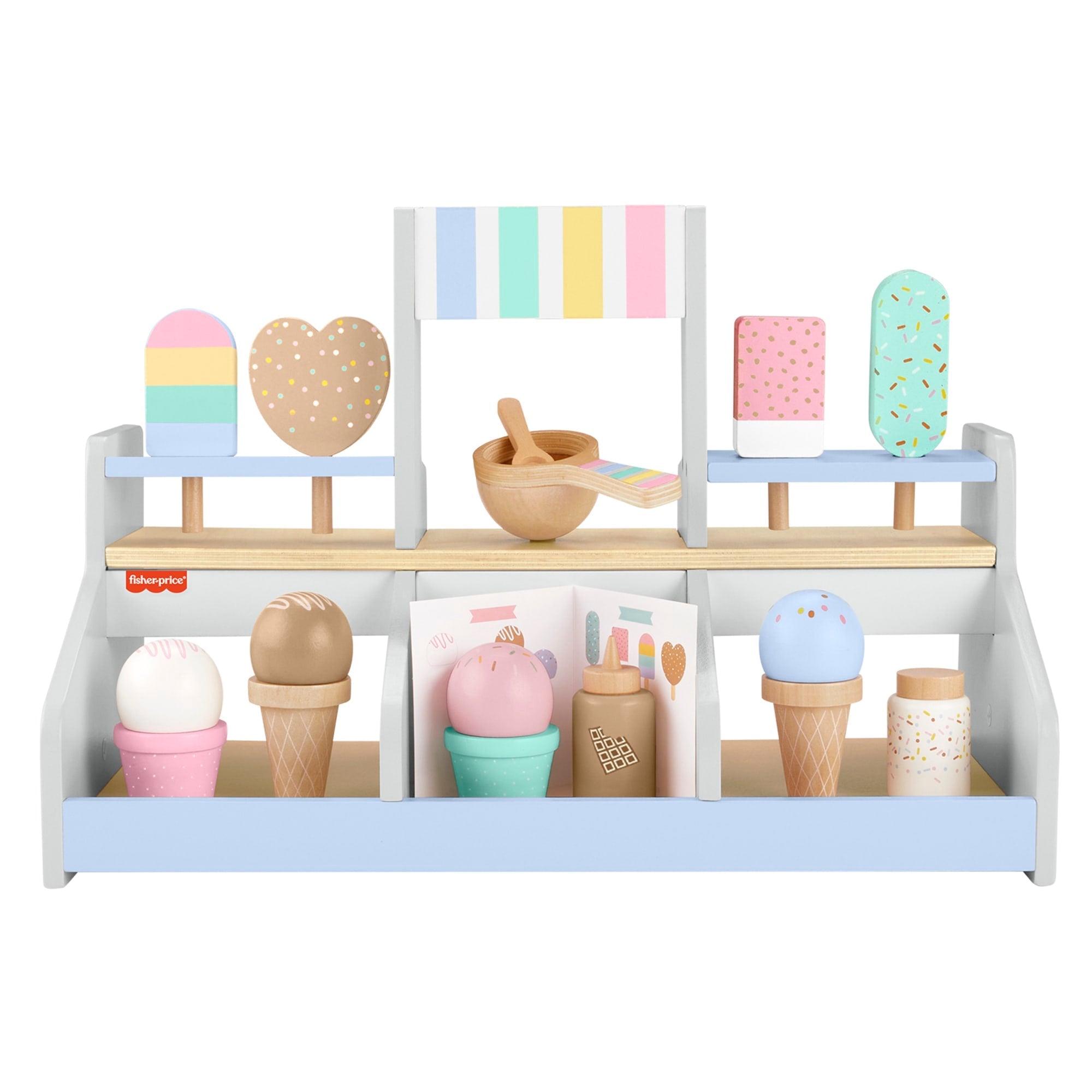 Fisher-Price  Coffret  Bar Laitier en Bois, 18��l��ments en Bois
