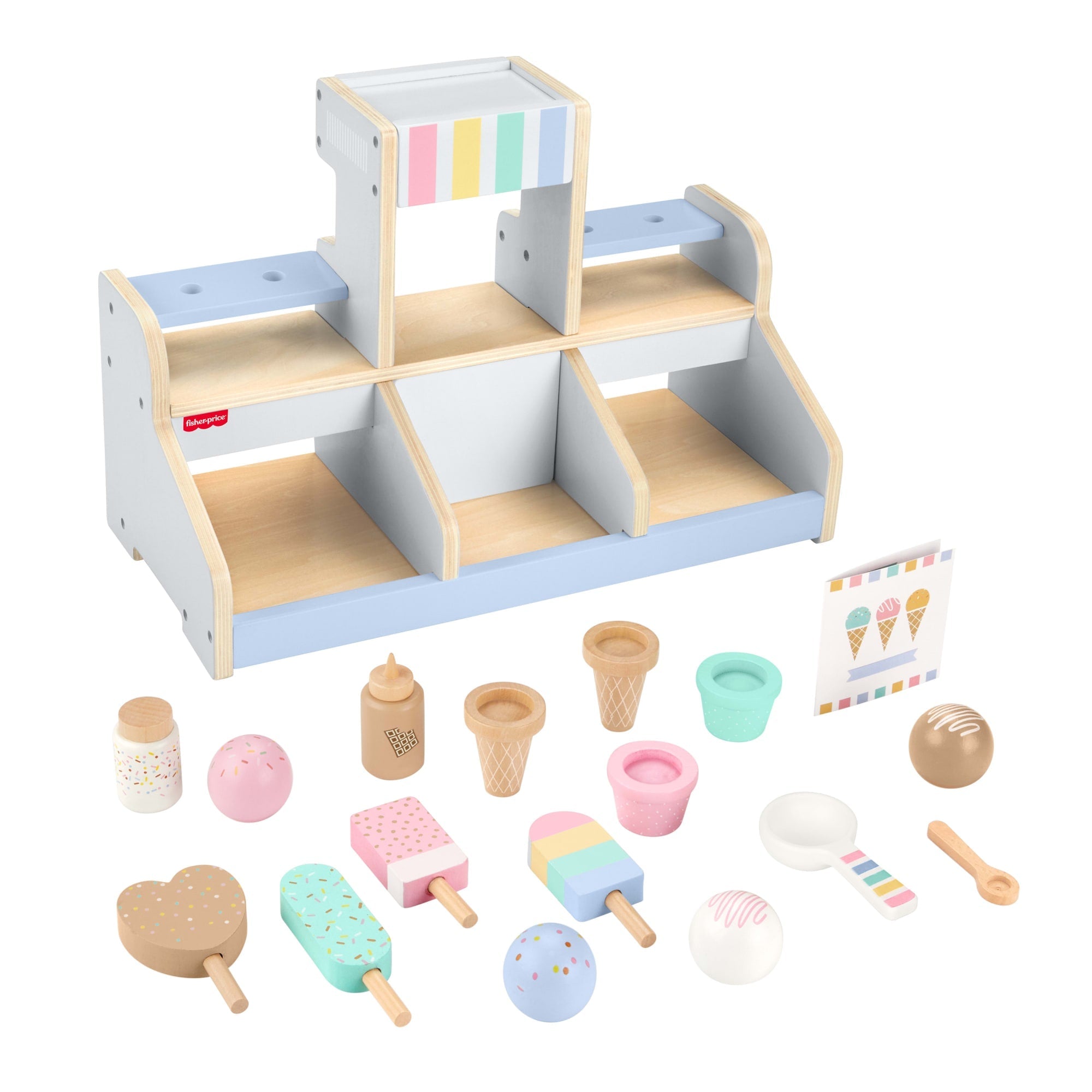 Fisher-Price  Coffret  Bar Laitier en Bois, 18��l��ments en Bois