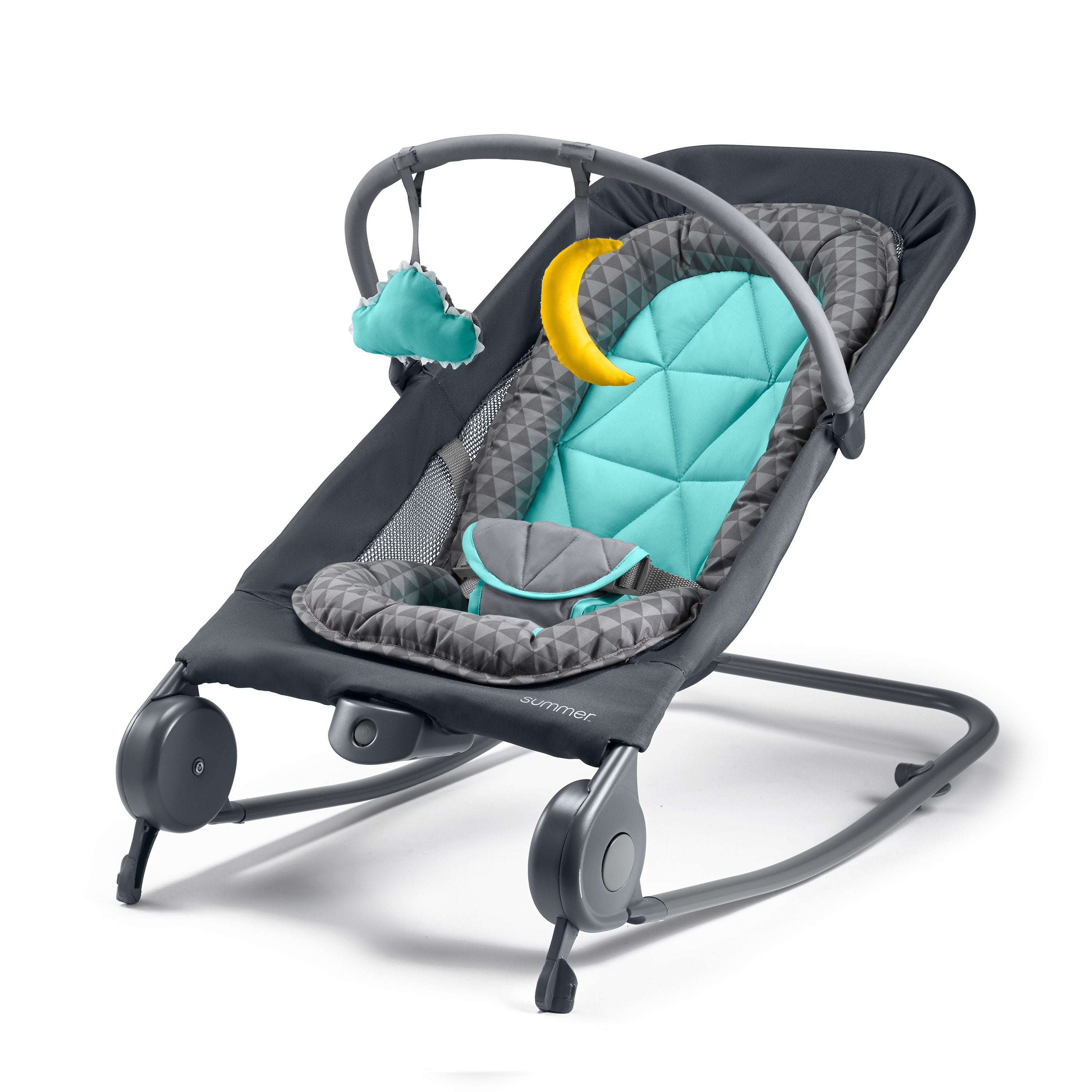 2-in-1 Bouncer & Rocker Duo - Gray /Teal