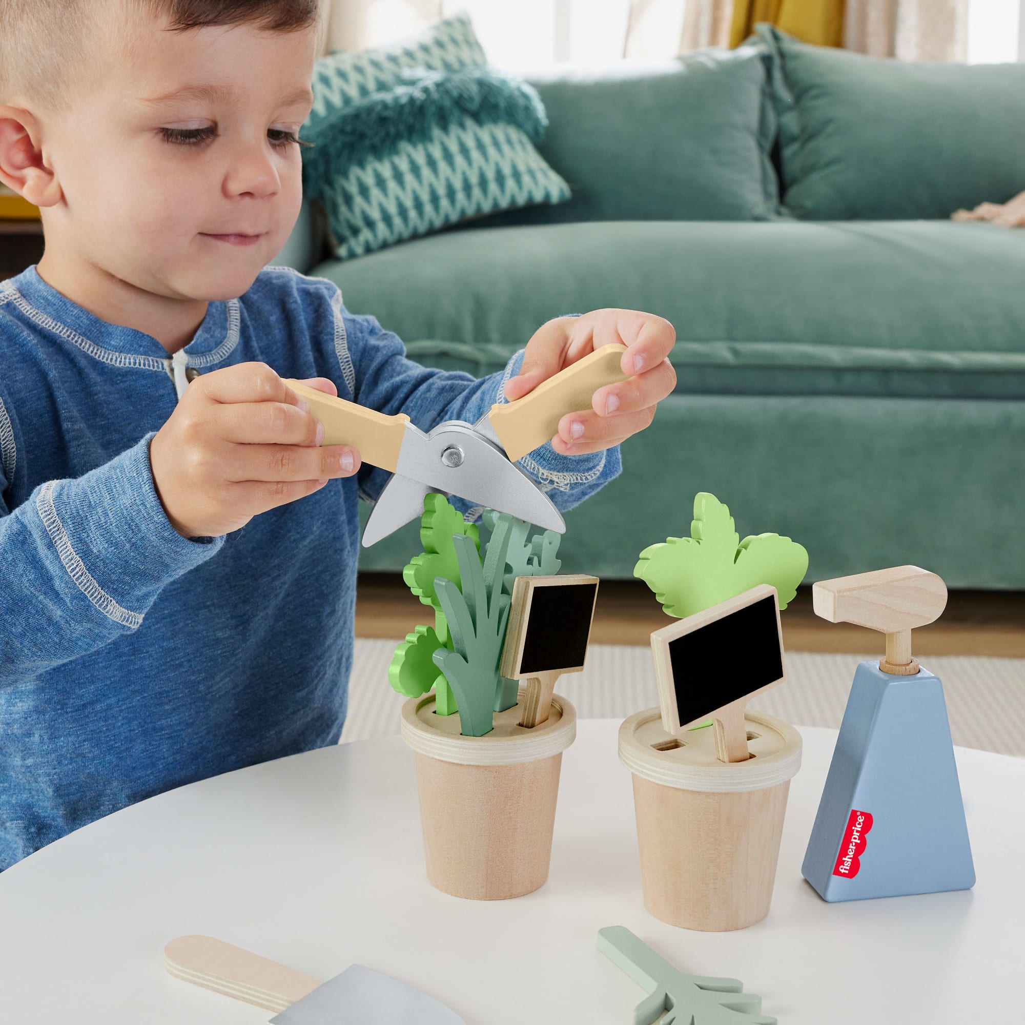 Fisher-Price  Coffret Plantes en Bois, Avec Outils, 12��l��ments