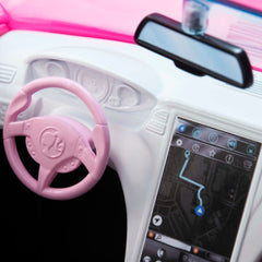 Barbie Pink Convertible 2-Seater Vehicle With Rolling Wheels, For 3 To 7 Year Olds