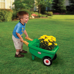 2-in-1 Garden Cart & Wheelbarrow �C Gardening Playset with Planting Tray, Water Sprinkler & Transformable Design