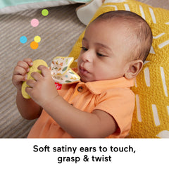 Fisher Price Snuggle Bunny Teether Baby Toy With Fine Motor Activity For Newborns
