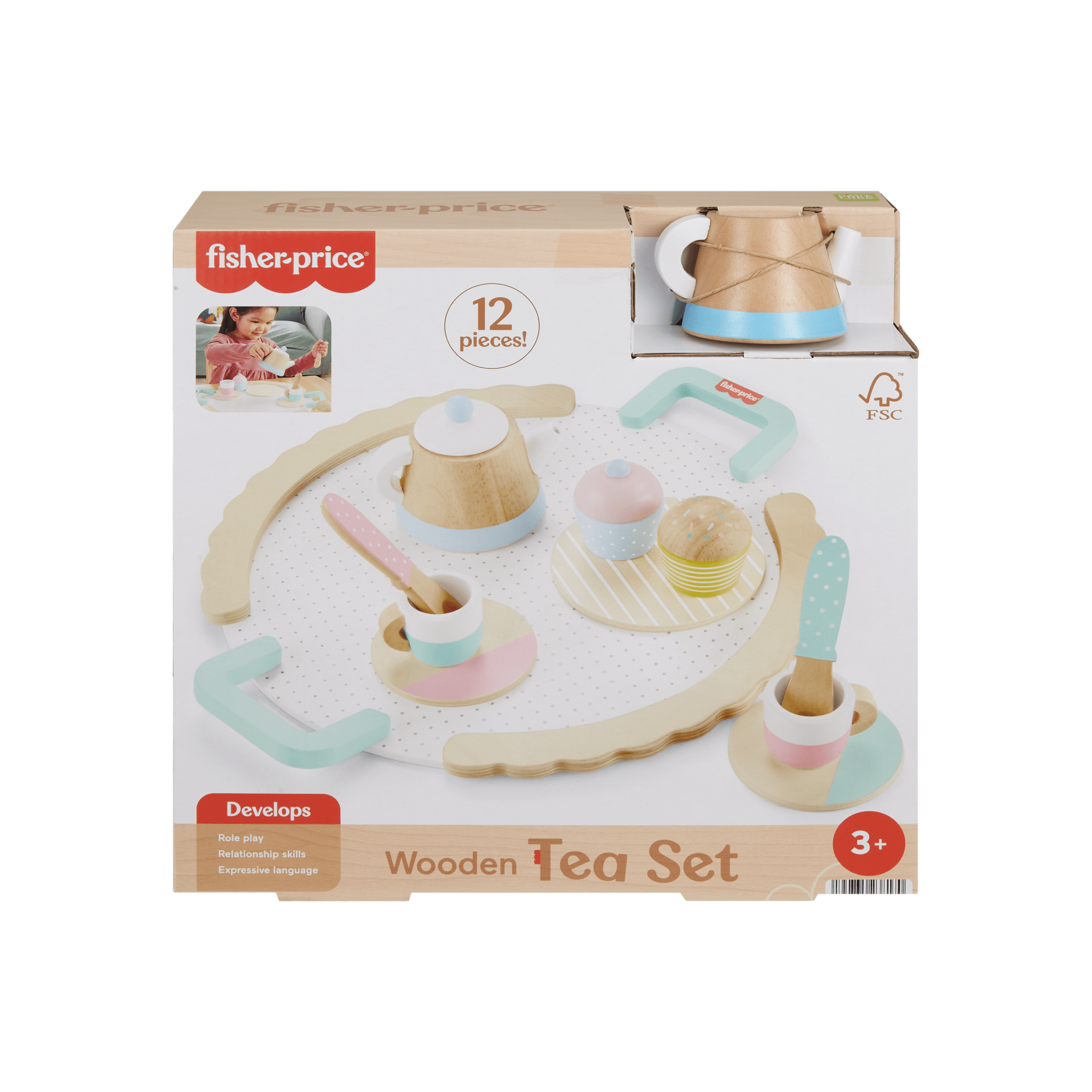 Fisher-Price Juguete para Bebés Juego de Té de Madera