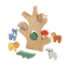 Fisher-Price Arbre D’Équilibre en Bois, Empilage, 10 Éléments