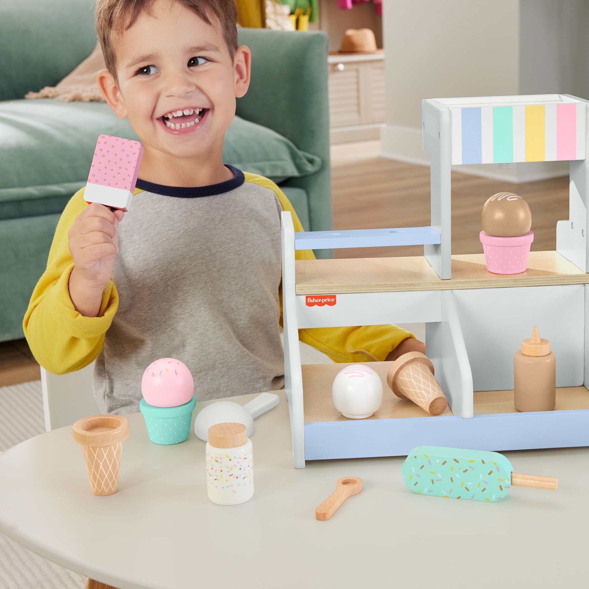 Fisher-Price Juguete para Bebés Set Mi Primera Heladería de Madera
