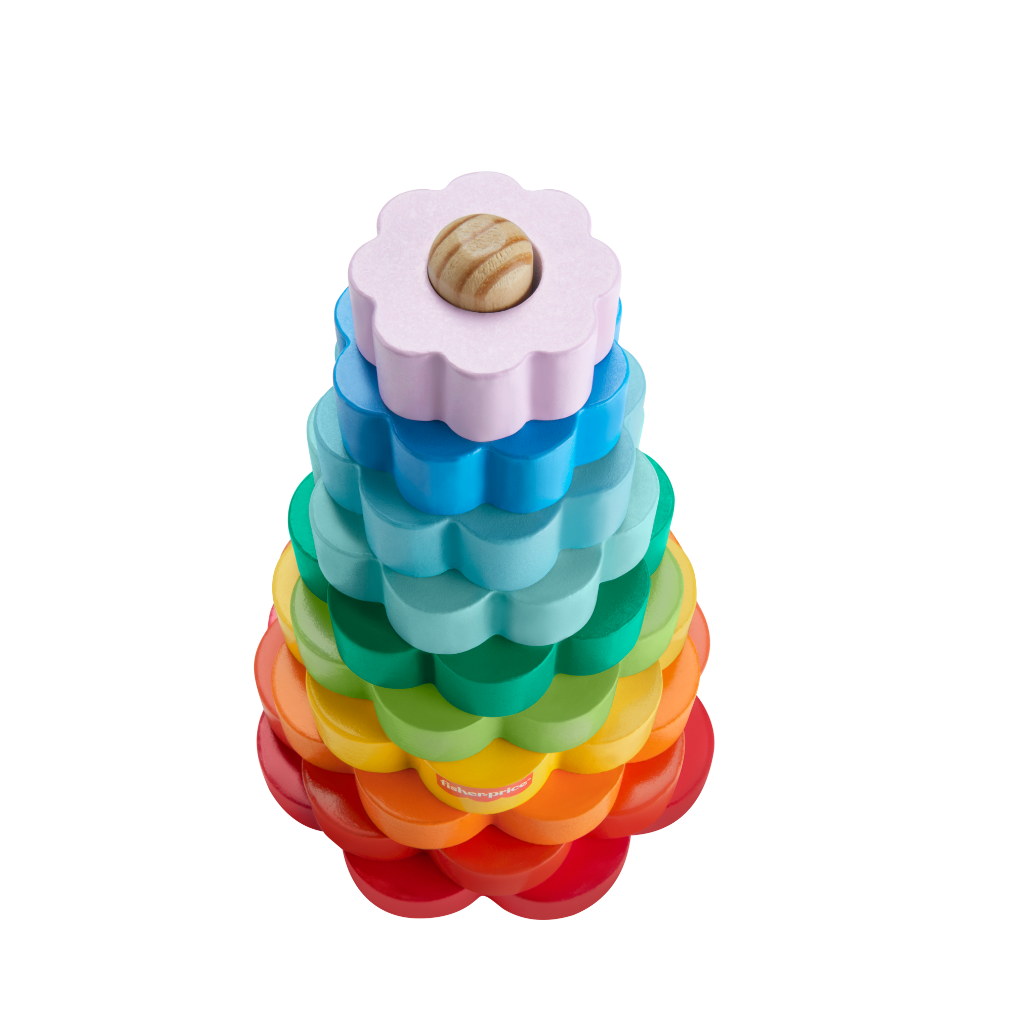 Fisher-Price Empileur D’Anneaux en Bois, Triage, 10 Éléments