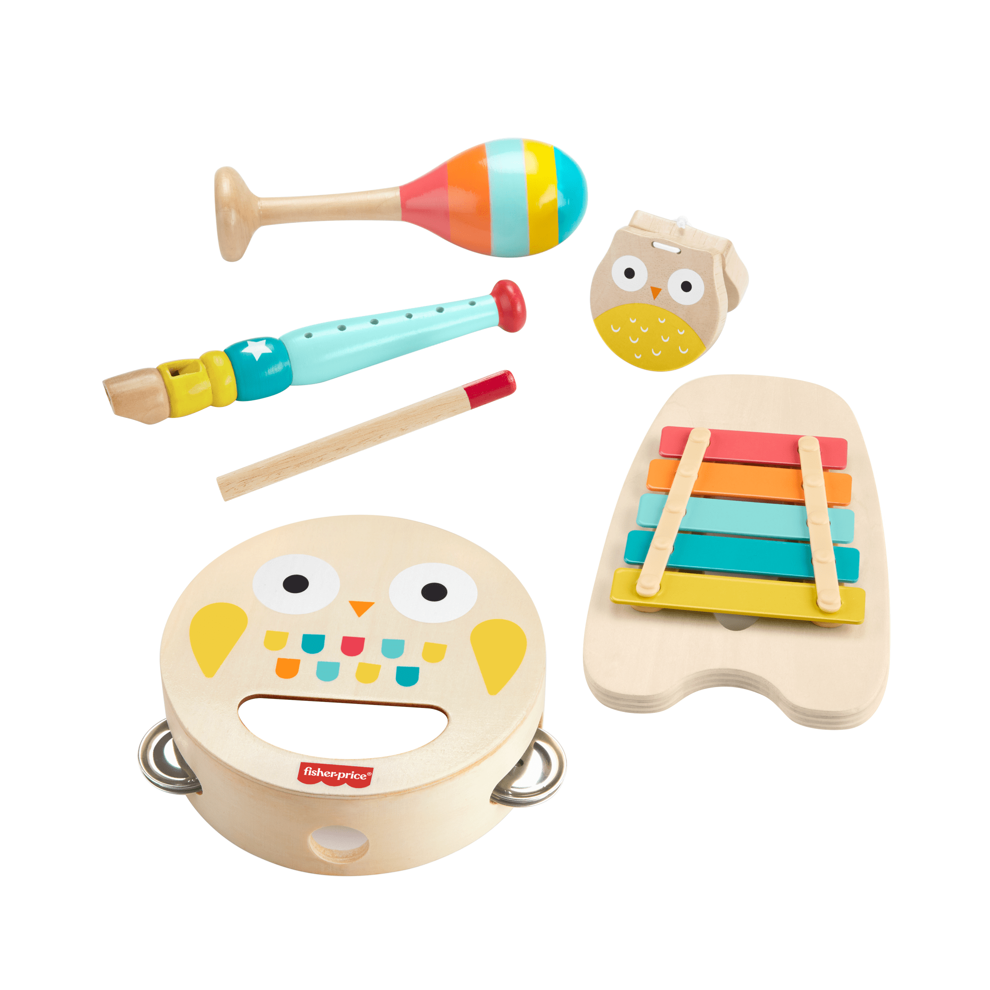 Fisher-Price Juguete para Bebés Kit Instrumentos Musicales de Madera