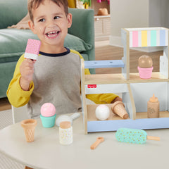 Fisher-Price  Coffret  Bar Laitier en Bois, 18Éléments en Bois