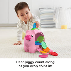 Fisher-Price Laugh & Learn Count & Rumble Piggy Bank, Musical Baby Toy