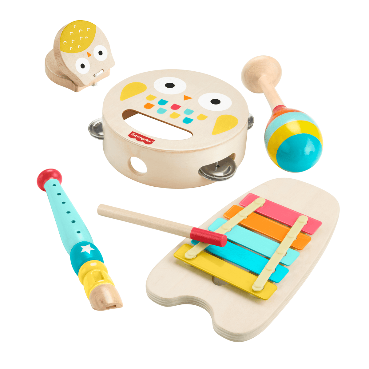 Fisher-Price Juguete para Bebés Kit Instrumentos Musicales de Madera