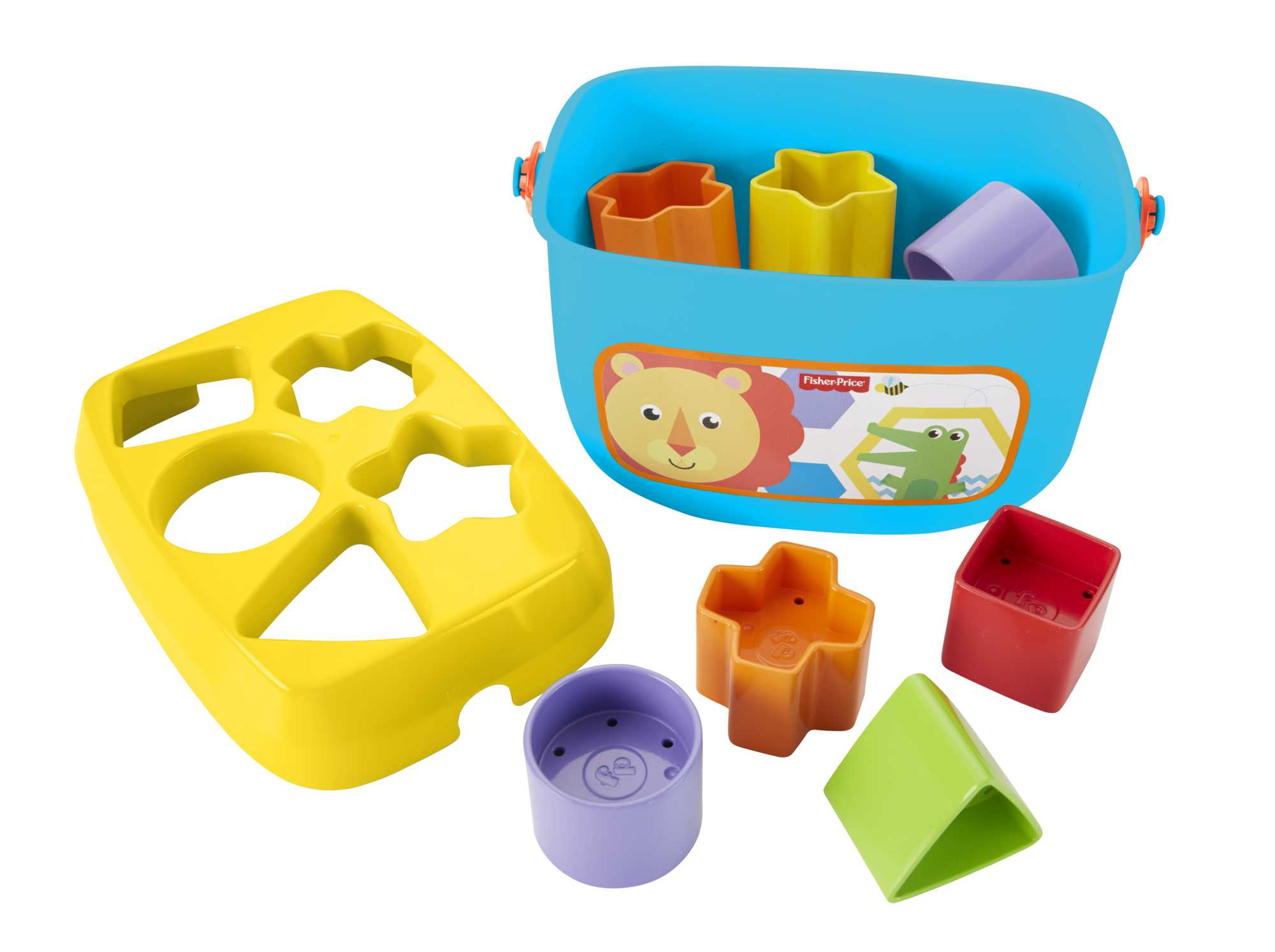 Fisher-Price Baby's First Blocks With Storage Bucket, Learn Shapes And Sort.