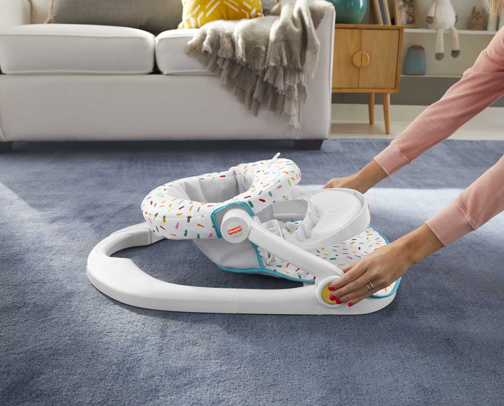 Fisher-Price  Siège Jeu et Confort de Luxe, Paillettes Arc-en-Ciel
