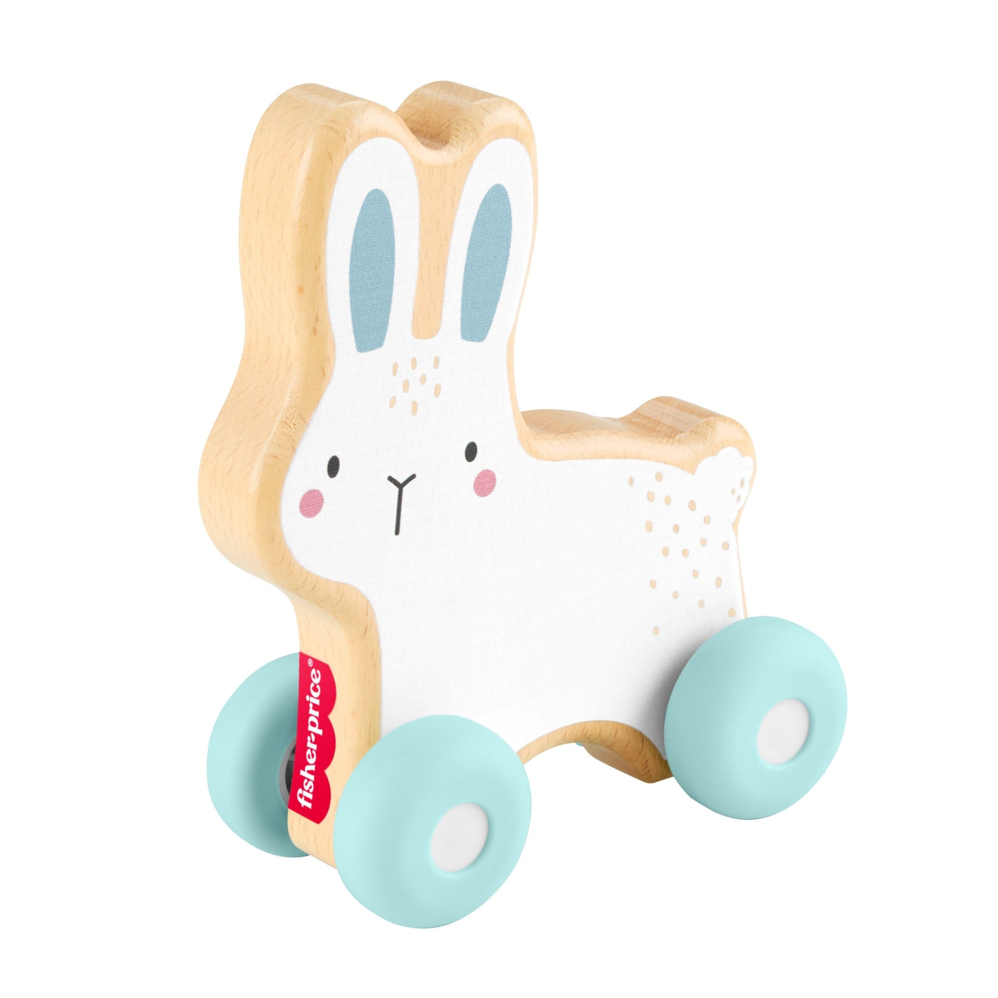 Fisher-Price Lapin à Pousser en Bois, Véhicule Pour Jeu à 4Pattes 1Élément en Bois