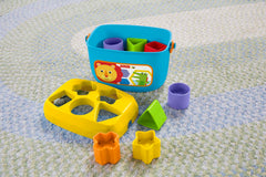 Fisher-Price Baby's First Blocks With Storage Bucket, Learn Shapes And Sort.