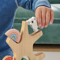 Fisher-Price Arbre D’Équilibre en Bois, Empilage, 10 Éléments