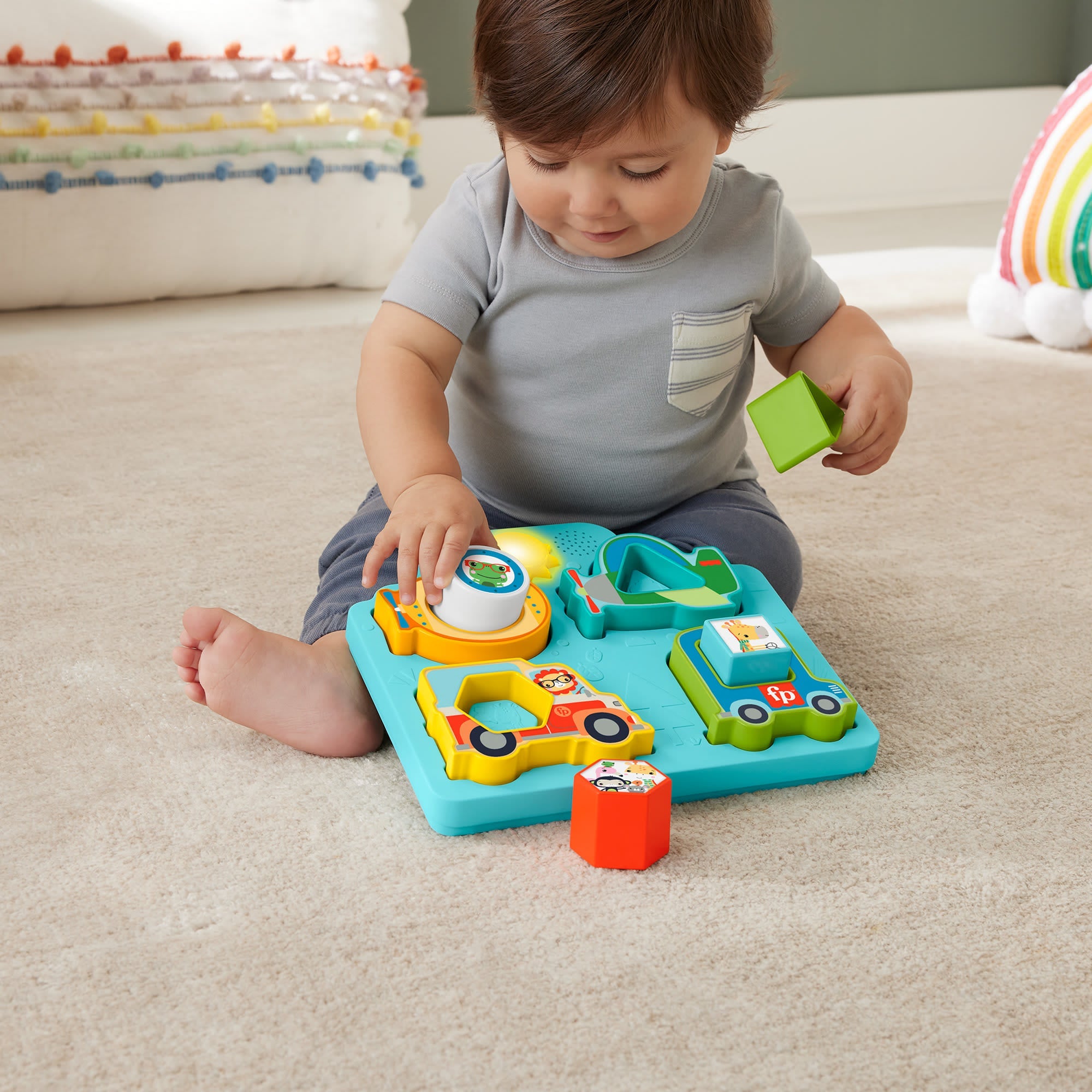 Fisher-Price Casse-Tête Véhicules, Formes et Sons, Musique et Lumières