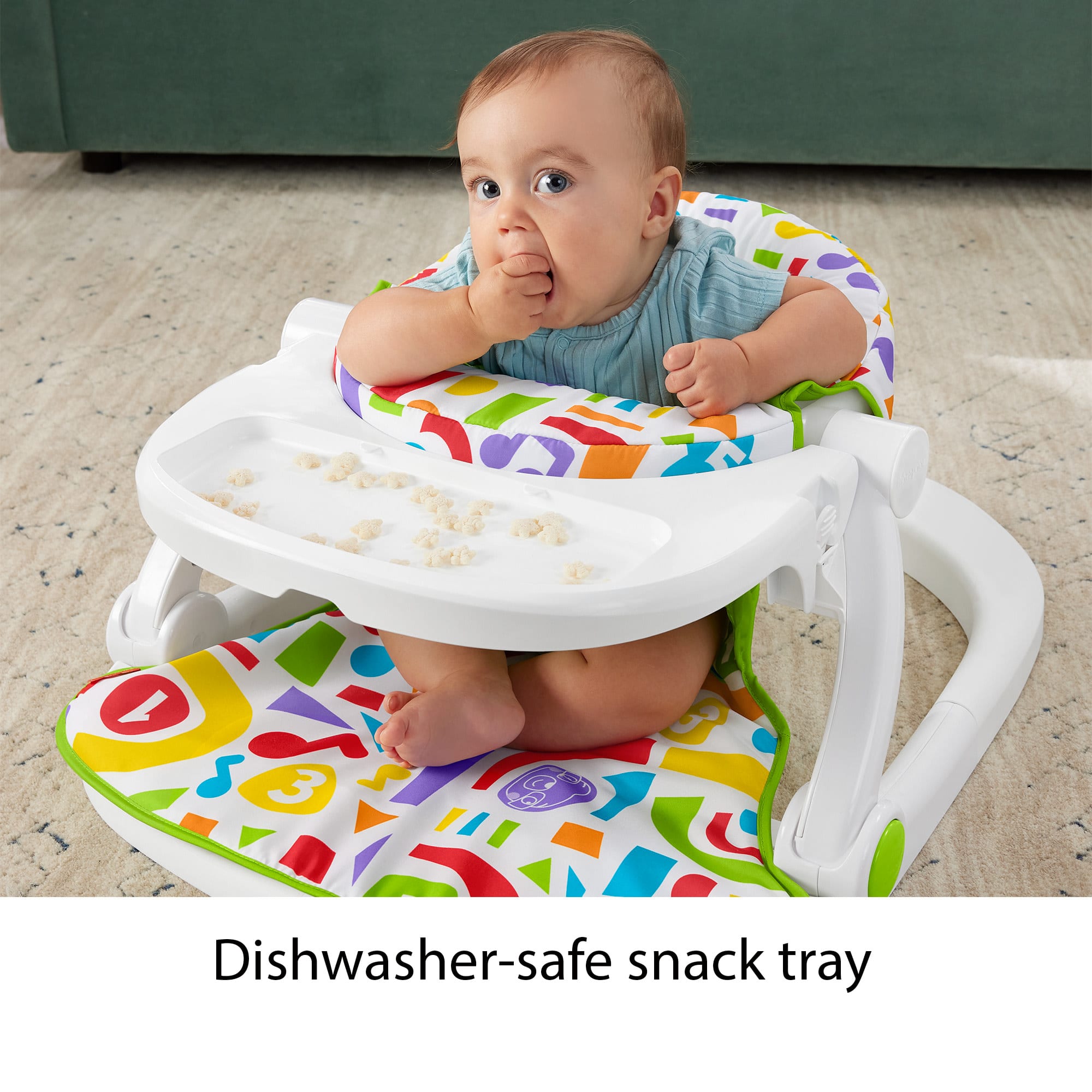 Fisher-Price Baby Chair, Deluxe Sit-Me-Up Seat With Kick & Play Piano Learning Toy & Snack Tray