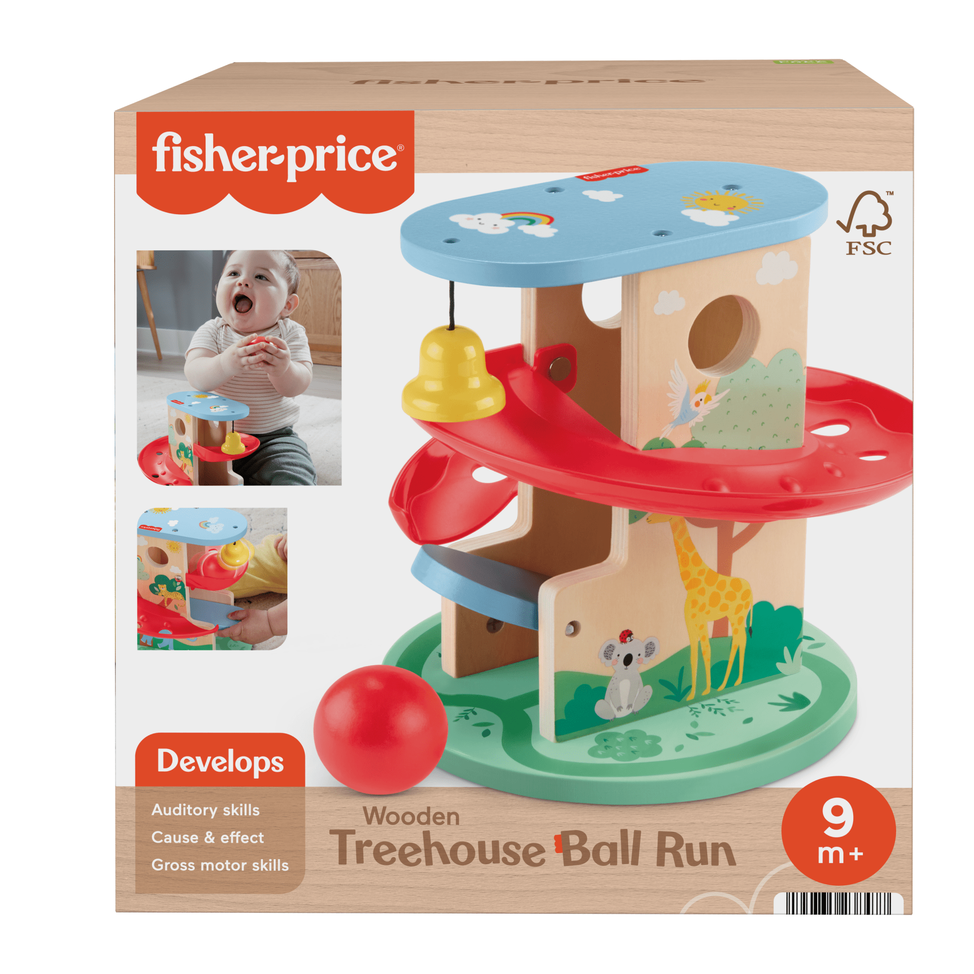 Fisher-Price  Circuit Cabane à Balle en Bois, 2Éléments en Bois
