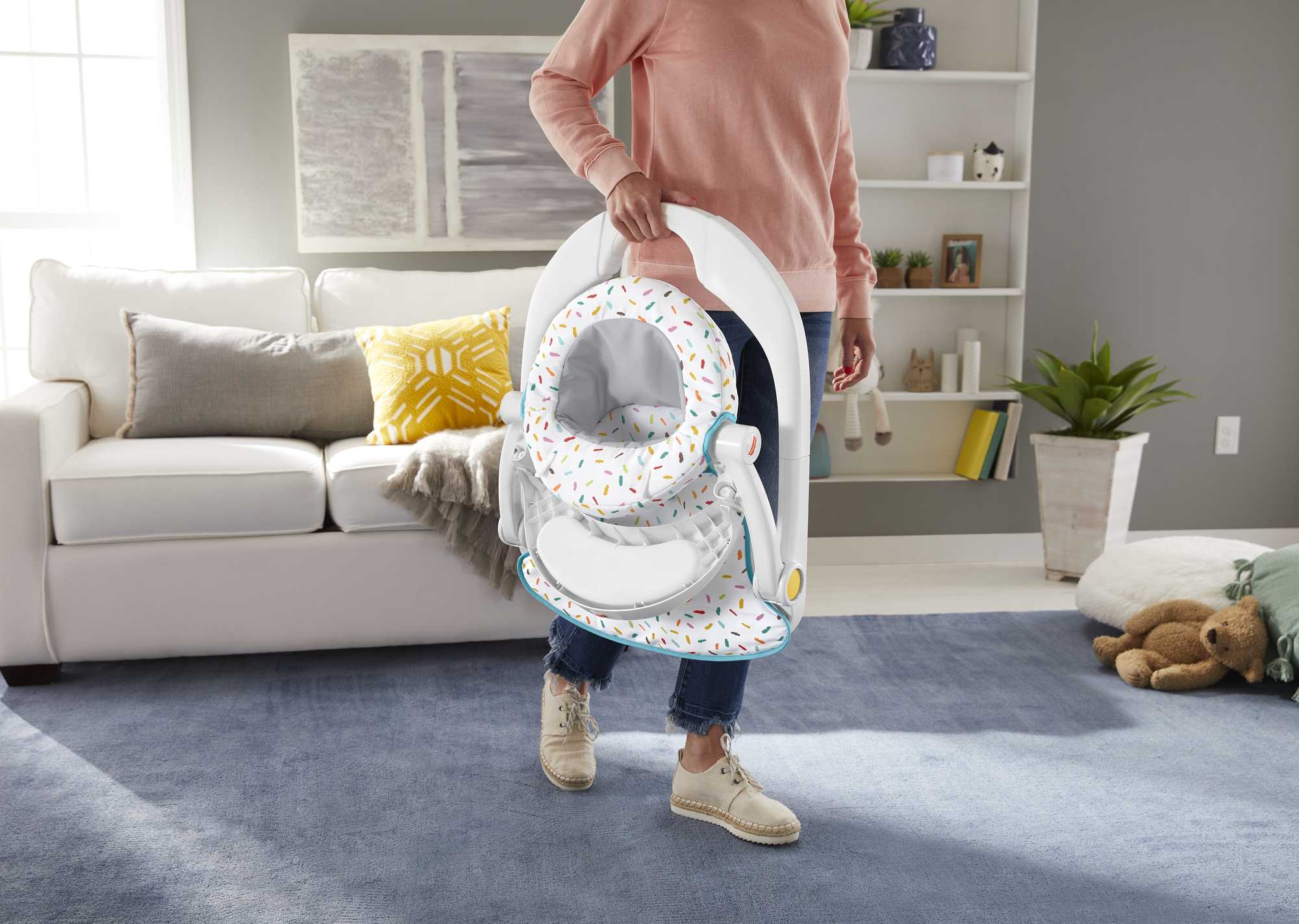 Fisher-Price  Siège Jeu et Confort de Luxe, Paillettes Arc-en-Ciel