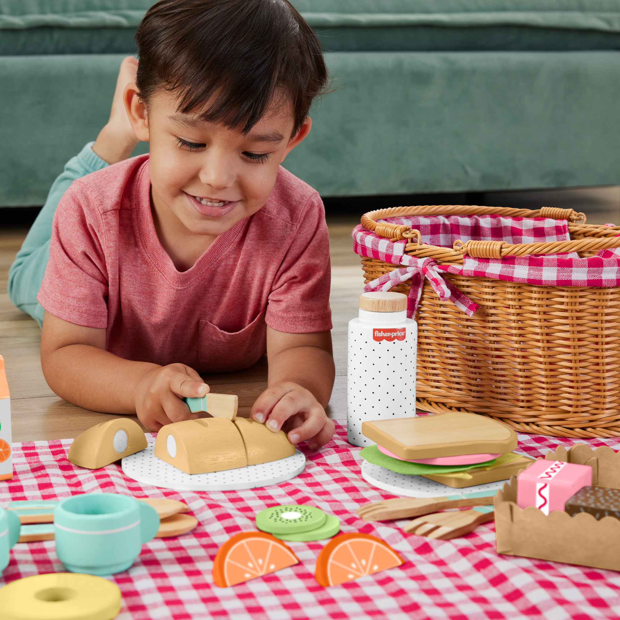 Fisher-Price Juguete para Bebés Canasta de Picnic de Madera