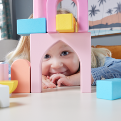 Fisher-Price  Coffret Château de Blocs en Bois, 28Éléments en Bois