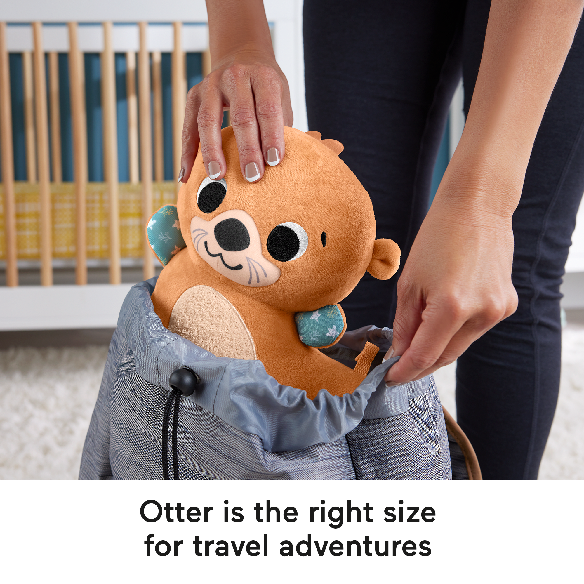 Fisher-Price 2-in-1 Rockin’ Tummy Time Otter, Plush Baby Sensory Toy For Tummy Time